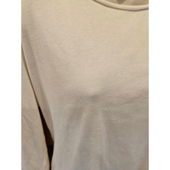 Talbots large PETITE LP beige layering pima cotton top long sleeve minimalist - Picture 2 of 7